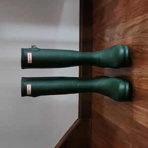 Hunter Original Tall Rain Boots, US Size 9, Green